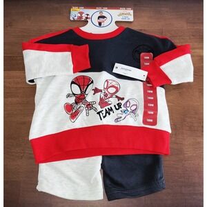 NWT Marvel Spider-Man "Team Up" Toddler 2-Piece‎ Outfit Set – Size 18M